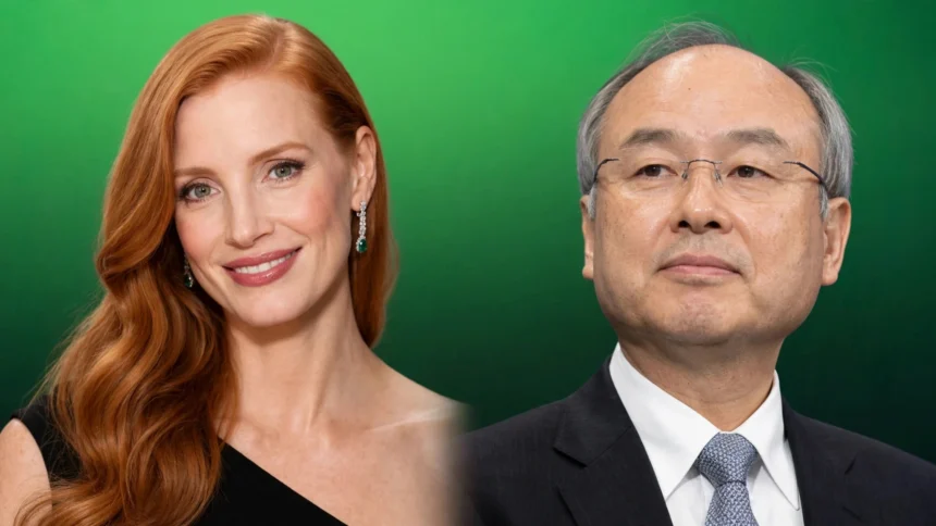 Jessica Chastain and Masayoshi Son