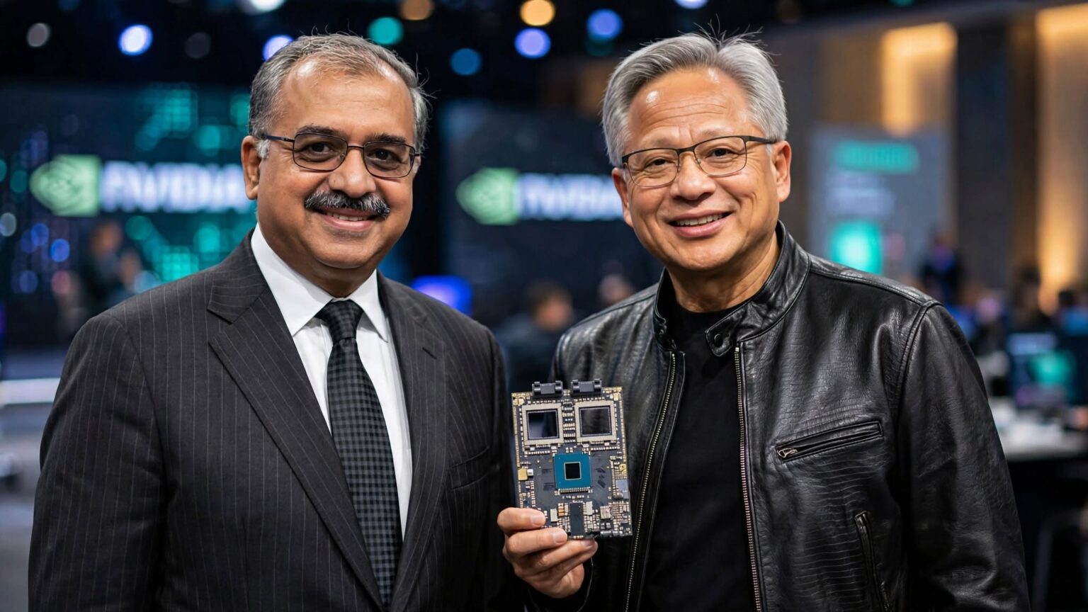 Dilip Shanghvi and Jensen Huang