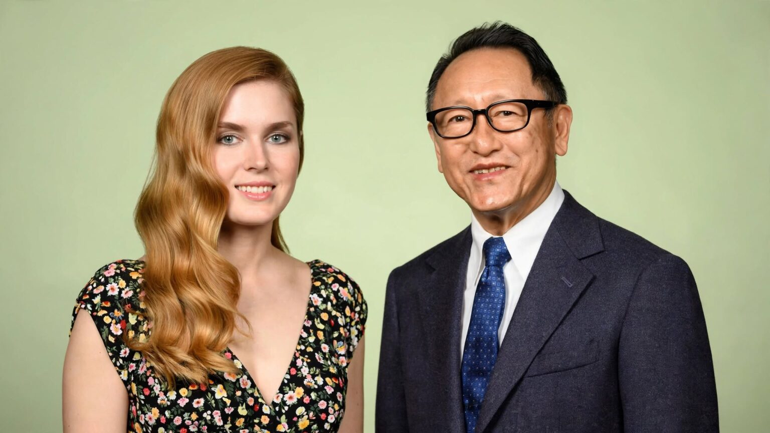 Amy Adams and Akio Toyoda